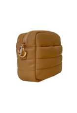 AHDORNED Sadie Quilted Faux Leather Zip Top Messenger - Camel AHDORNED Sadie Quilted Faux Leather Zip Top Messenger - Camel