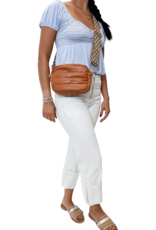 AHDORNED Sadie Quilted Faux Leather Zip Top Messenger - Camel AHDORNED Sadie Quilted Faux Leather Zip Top Messenger - Camel