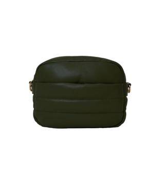 AHDORNED Sadie Quilted Faux Leather Zip Top Messenger - Army Green