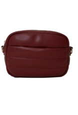 AHDORNED Sadie Quilted Faux Leather Zip Top Messenger - Brick