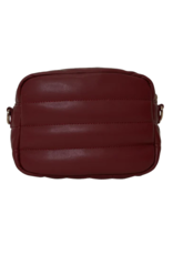 AHDORNED Sadie Quilted Faux Leather Zip Top Messenger - Brick