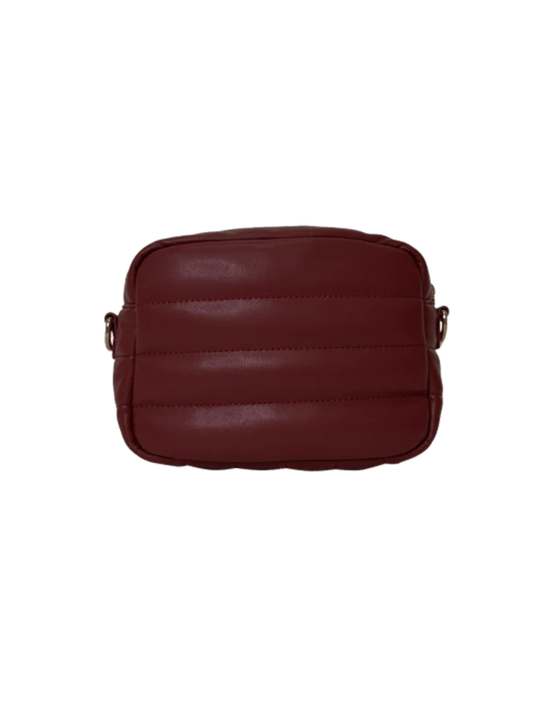 AHDORNED Sadie Quilted Faux Leather Zip Top Messenger - Brick
