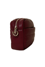 AHDORNED Sadie Quilted Faux Leather Zip Top Messenger - Brick
