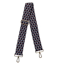 AHDORNED Peacock Embroidered Bag Strap - Teal/Burgundy/Black (Gold Hardware)