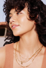 KENDRA SCOTT DESIGN Crystal Letter A Gold Short Pendant Necklace in White Crystal