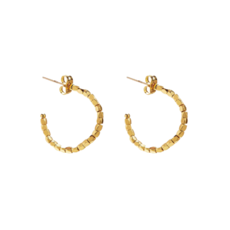 PURA VIDA Diamond Cut Hoop Earrings in Gold