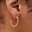 Diamond Cut Hoop Earrings in Gold