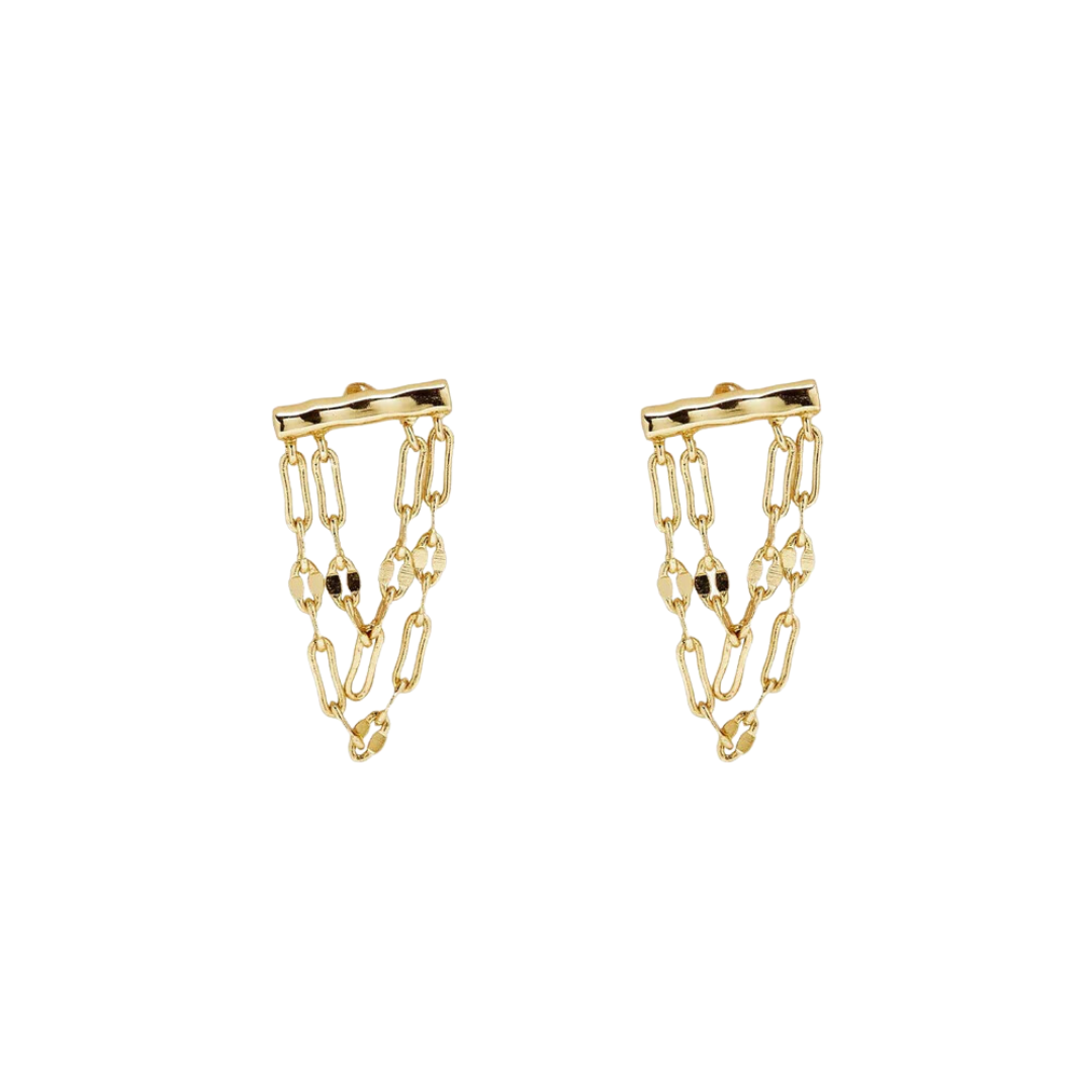 Pura Vida Draped Bar Earrings in Gold