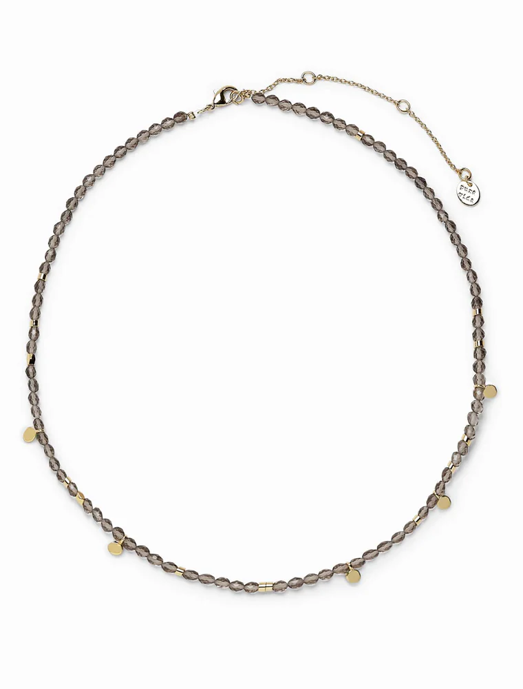 PURA VIDA Smokey Quartz Beaded Choker