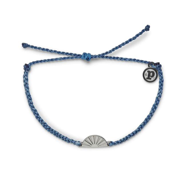 Silver Sunrise Charm Bracelet in Dusty Blue