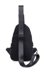 SOL & SELENE Beyond The Horizon Woven Neoprene Sling Backpack in Black