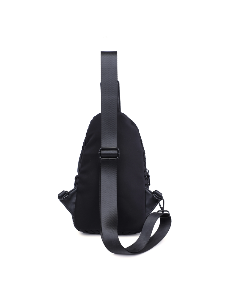 SOL & SELENE Beyond The Horizon Woven Neoprene Sling Backpack in Black
