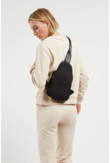 SOL & SELENE Beyond The Horizon Woven Neoprene Sling Backpack in Black
