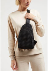 SOL & SELENE Beyond The Horizon Woven Neoprene Sling Backpack in Black