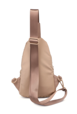 SOL & SELENE Beyond The Horizon Woven Neoprene Sling Backpack in Nude SOL & SELENE Beyond The Horizon Woven Neoprene Sling Backpack in Nude