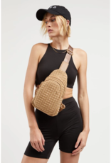 SOL & SELENE Beyond The Horizon Woven Neoprene Sling Backpack in Nude SOL & SELENE Beyond The Horizon Woven Neoprene Sling Backpack in Nude