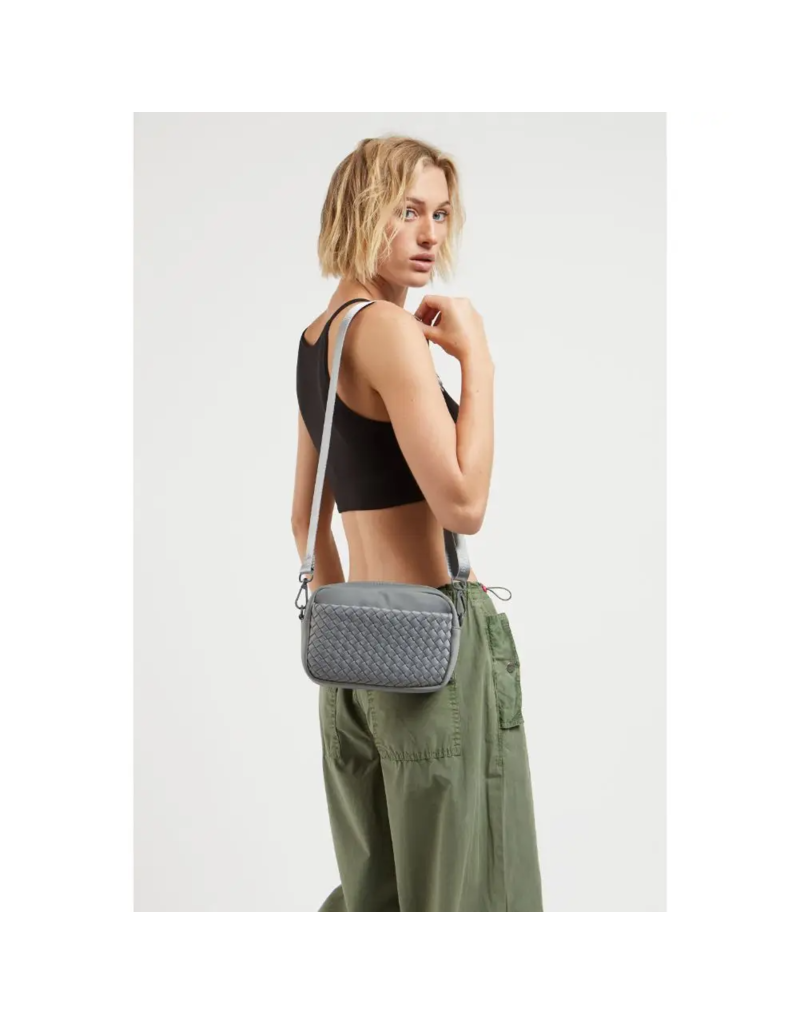 SOL & SELENE Inspiration Woven Neoprene Crossbody in Grey