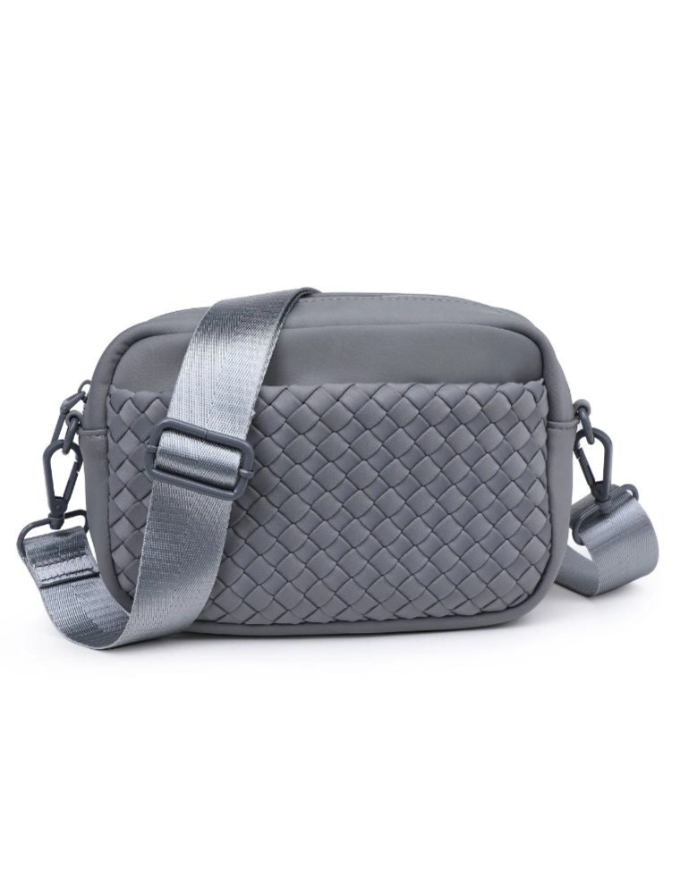 SOL & SELENE Inspiration Woven Neoprene Crossbody in Grey