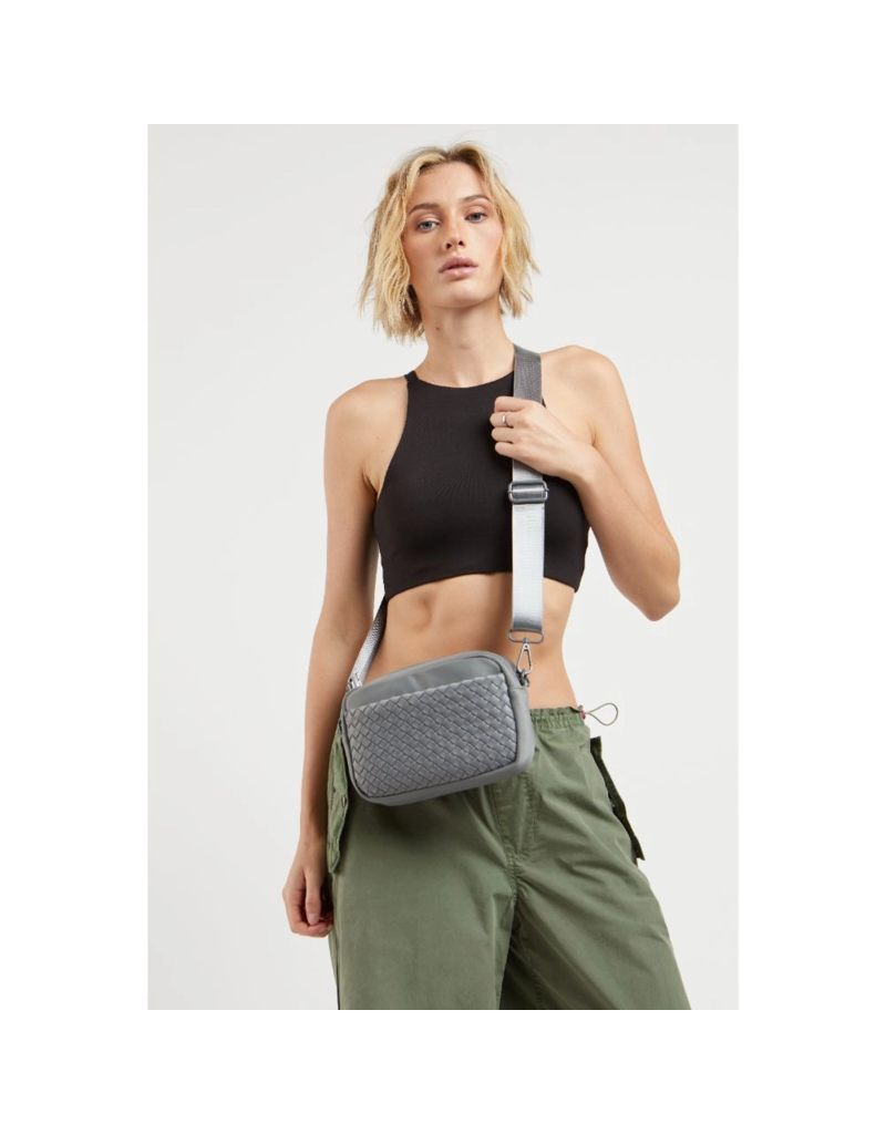 SOL & SELENE Inspiration Woven Neoprene Crossbody in Grey