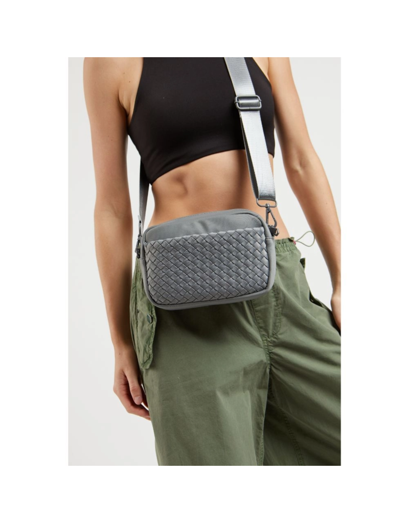 SOL & SELENE Inspiration Woven Neoprene Crossbody in Grey