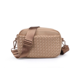 SOL & SELENE Inspiration Woven Neoprene Crossbody in Nude