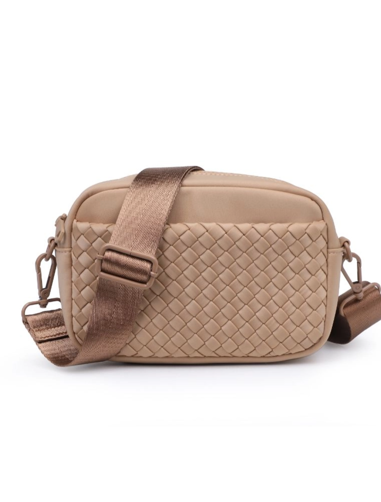 SOL & SELENE Inspiration Woven Neoprene Crossbody in Nude