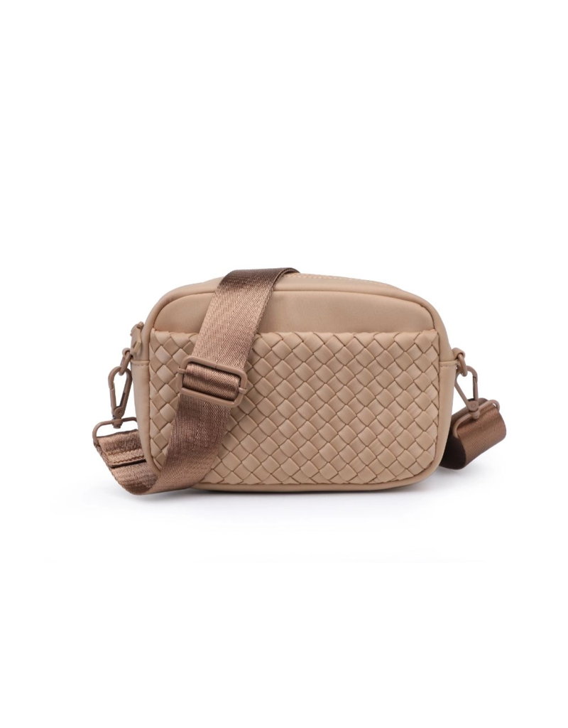 SOL & SELENE Inspiration Woven Neoprene Crossbody in Nude