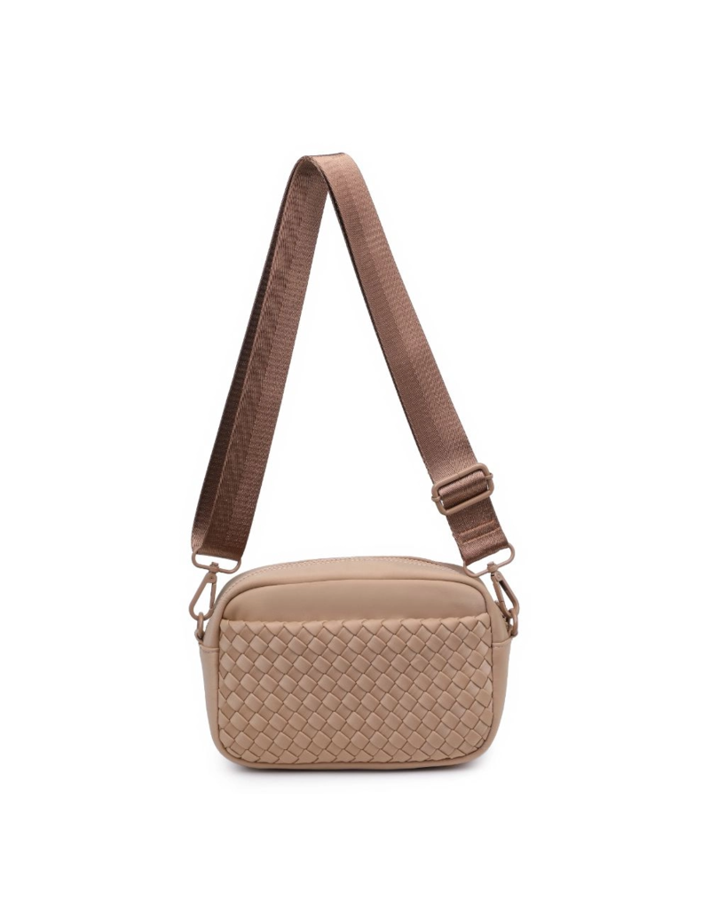 SOL & SELENE Inspiration Woven Neoprene Crossbody in Nude