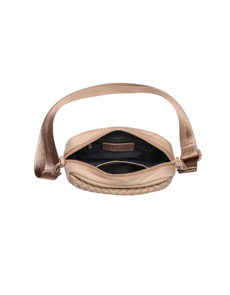 SOL & SELENE Inspiration Woven Neoprene Crossbody in Nude