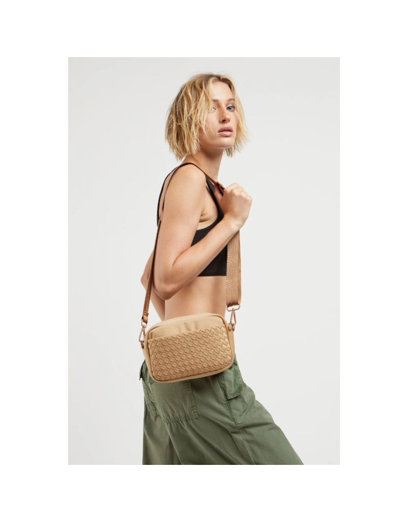 SOL & SELENE Inspiration Woven Neoprene Crossbody in Nude