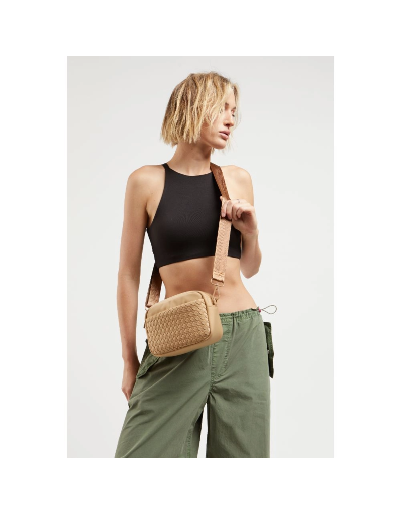SOL & SELENE Inspiration Woven Neoprene Crossbody in Nude