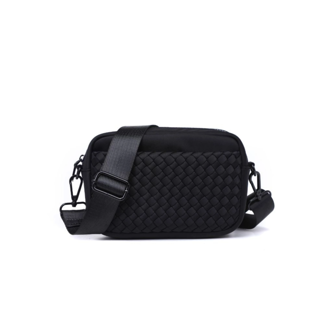 Inspiration Woven Neoprene Crossbody in Black