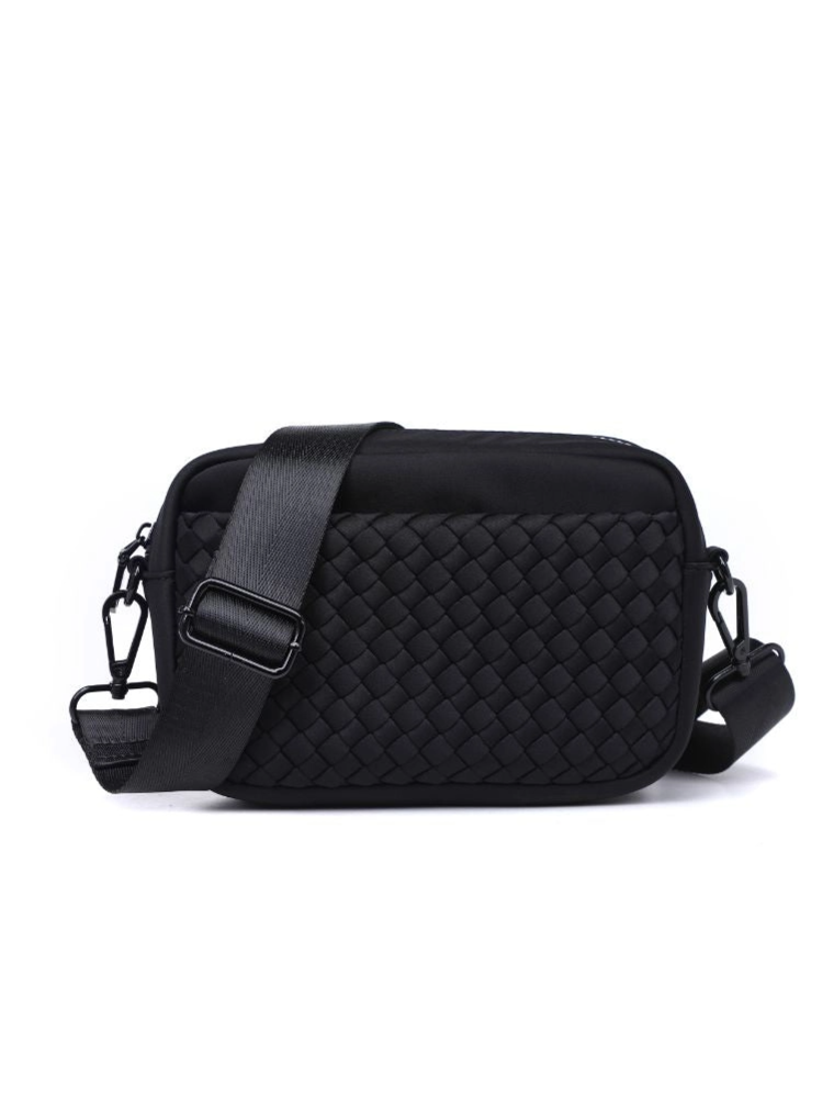 SOL & SELENE Inspiration Woven Neoprene Crossbody in Black