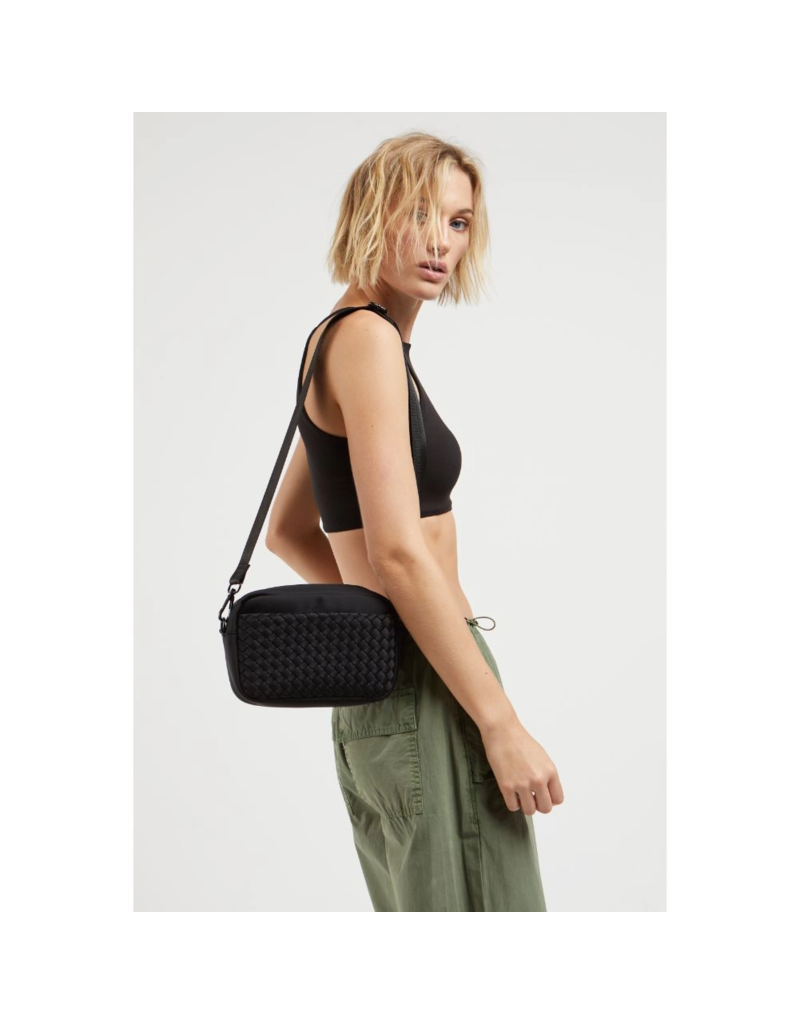 SOL & SELENE Inspiration Woven Neoprene Crossbody in Black