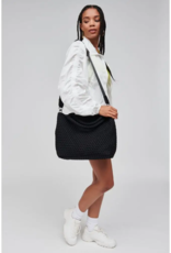 SOL & SELENE Sky's The Limit Woven Neoprene Medium Tote in Black SOL & SELENE Sky's The Limit Woven Neoprene Medium Tote in Black