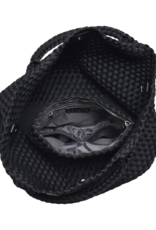 SOL & SELENE Sky's The Limit Woven Neoprene Medium Tote in Black SOL & SELENE Sky's The Limit Woven Neoprene Medium Tote in Black