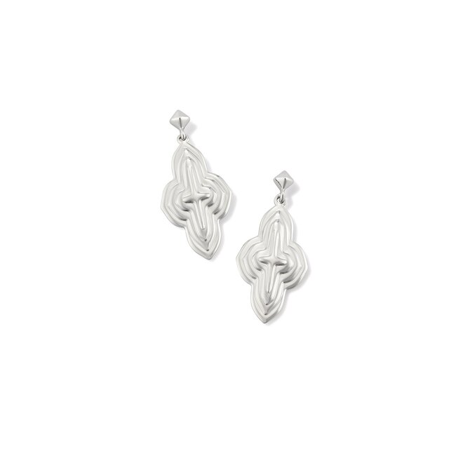 Abbie Metal Drop Earrings in Silver