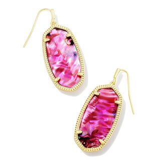 KENDRA SCOTT DESIGN Elle Gold Drop Earrings in Light Burgundy Illusion