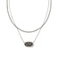 Elisa Herringbone Silver Multi Strand Necklace in Platinum Drusy