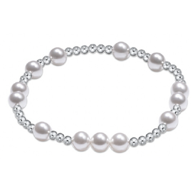 Hope Unwritten 6mm Bead Bracelet - Pearl/Silver