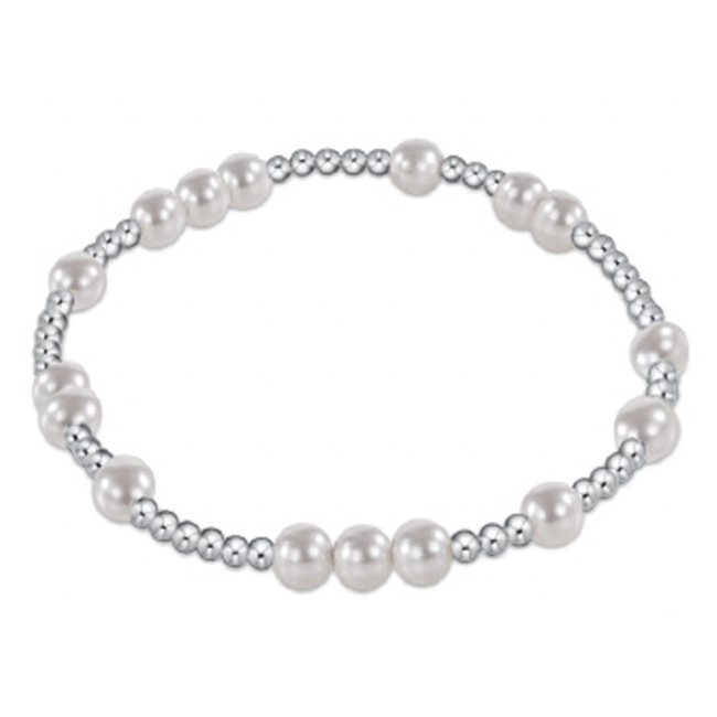 Hope Unwritten 5mm Bead Bracelet - Pearl/Silver