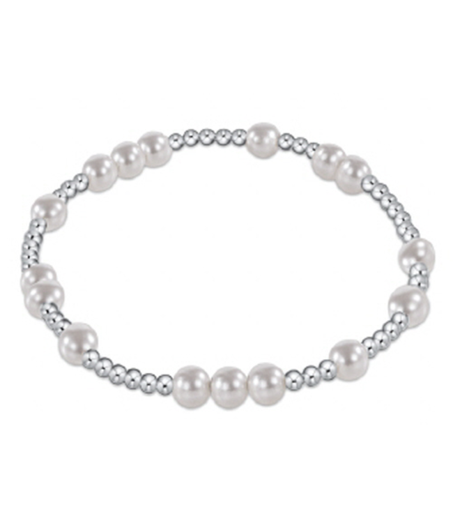 Hope Unwritten 5mm Bead Bracelet - Pearl/Silver