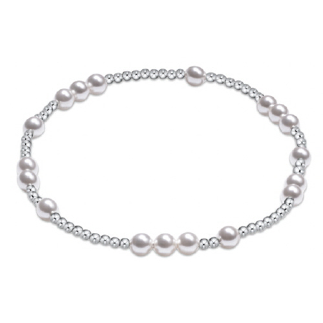 Hope Unwritten 4mm Bead Bracelet - Pearl/Silver