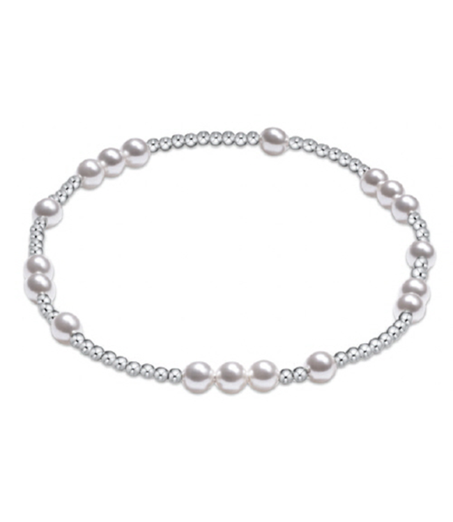 Hope Unwritten 4mm Bead Bracelet - Pearl/Silver
