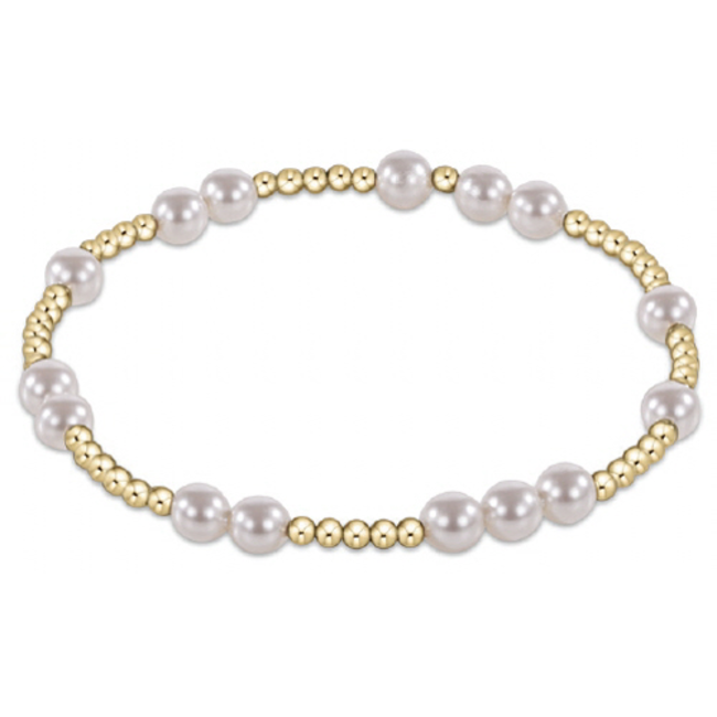 Hope Unwritten 5mm Bead Bracelet - Pearl/Gold