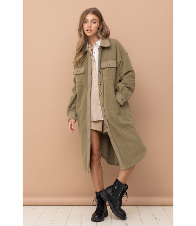 Isabel Long Coat in Olive