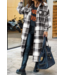 Black Plaid Flannel Shacket Long Jacket