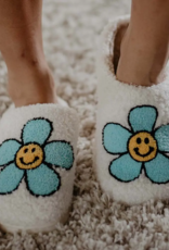 KATYDID Mint Daisy Happy Face Slippers KATYDID Mint Daisy Happy Face Slippers