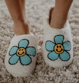 KATYDID Mint Daisy Happy Face Slippers