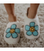 Mint Daisy Happy Face Slippers